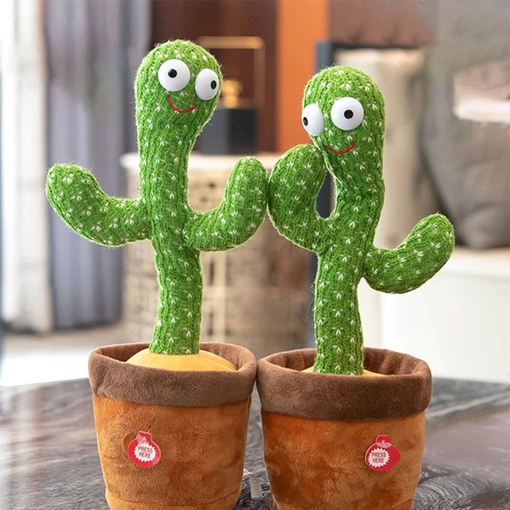 ?Hot Sale !!! ? Cactus Plush Toy Electric Singing 120 Songs Dancing And Twisting Cactus Luminous Recording Learning To Speak Twisting Plush Toy