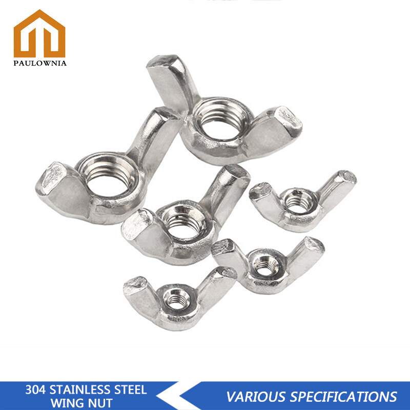 Ready Stock 304 Stainless Steel Wing Nuts Butterfly Nut to Fit Bolts & Screws M3 M4 M5 M6 M8 M10 M12 Solid Fasteners Nuts DIY Tool Repair Parts