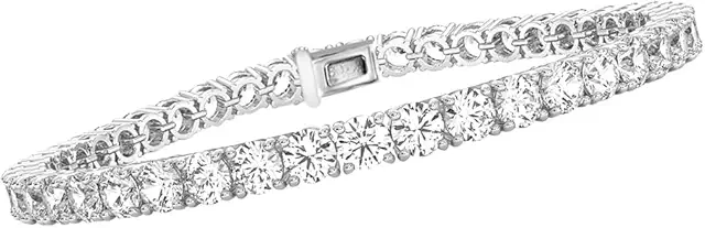 Diamond2Deal 14k Gold Round Cut Lab Grown Diamond Tennis Bracelet (1ct to 15ct, Color-D, Clarity- VS) 7 inch
