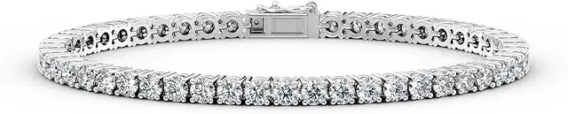 Privosa Fine Jewelry 3 to 20 Carat Lab Grown Diamond Tennis Bracelet for Women I 14k White or Yellow Gold Bracelet