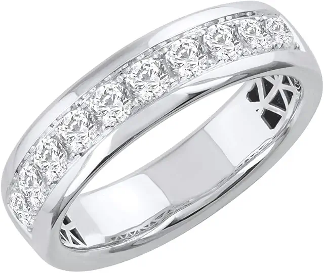 1 Carat Diamond Unisex Wedding Band Ring in 14K Gold (I1-I2 Clarity)